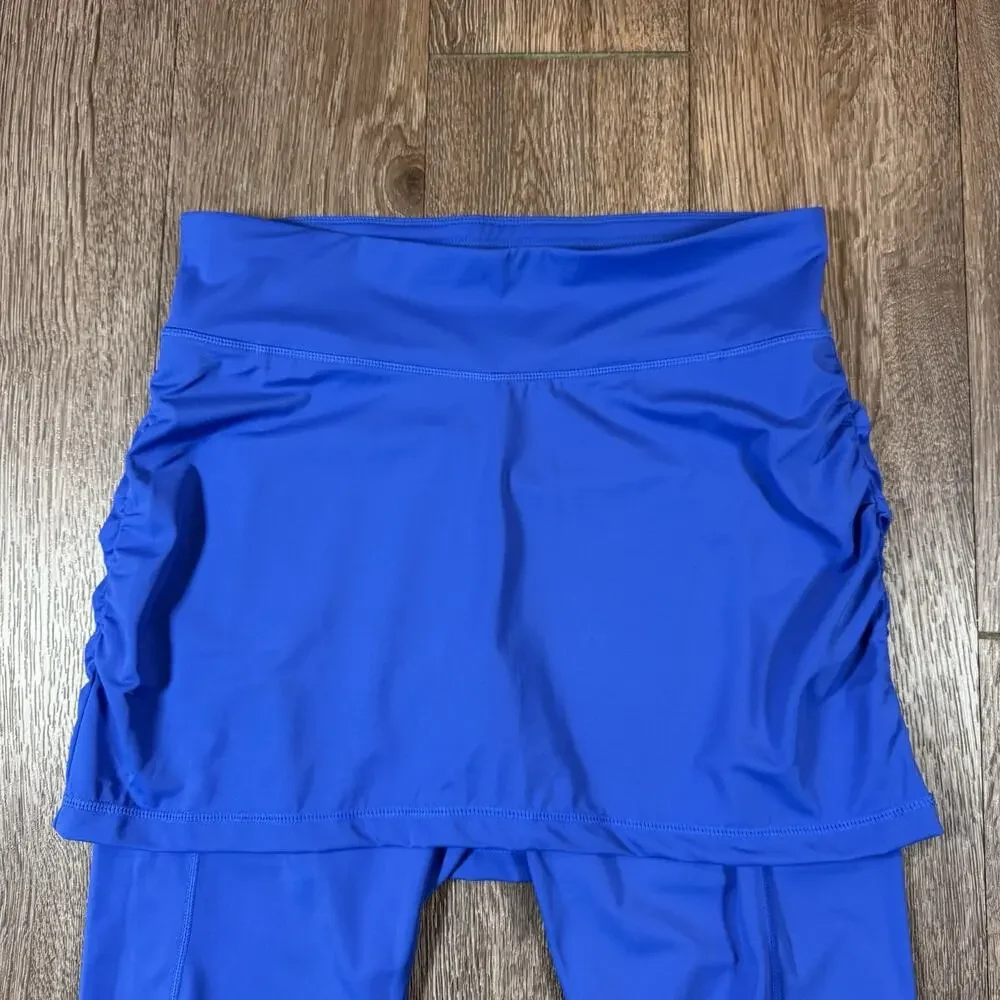 Sol Sister 2 in 1 Swim Skirt Leggings Skort Blue Athletic Medium